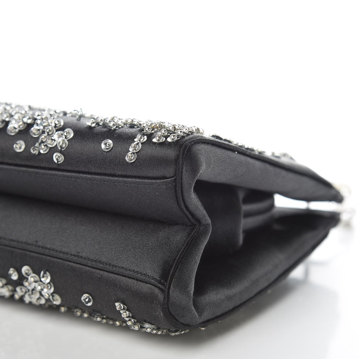 Satin Fireworks Clutch Black