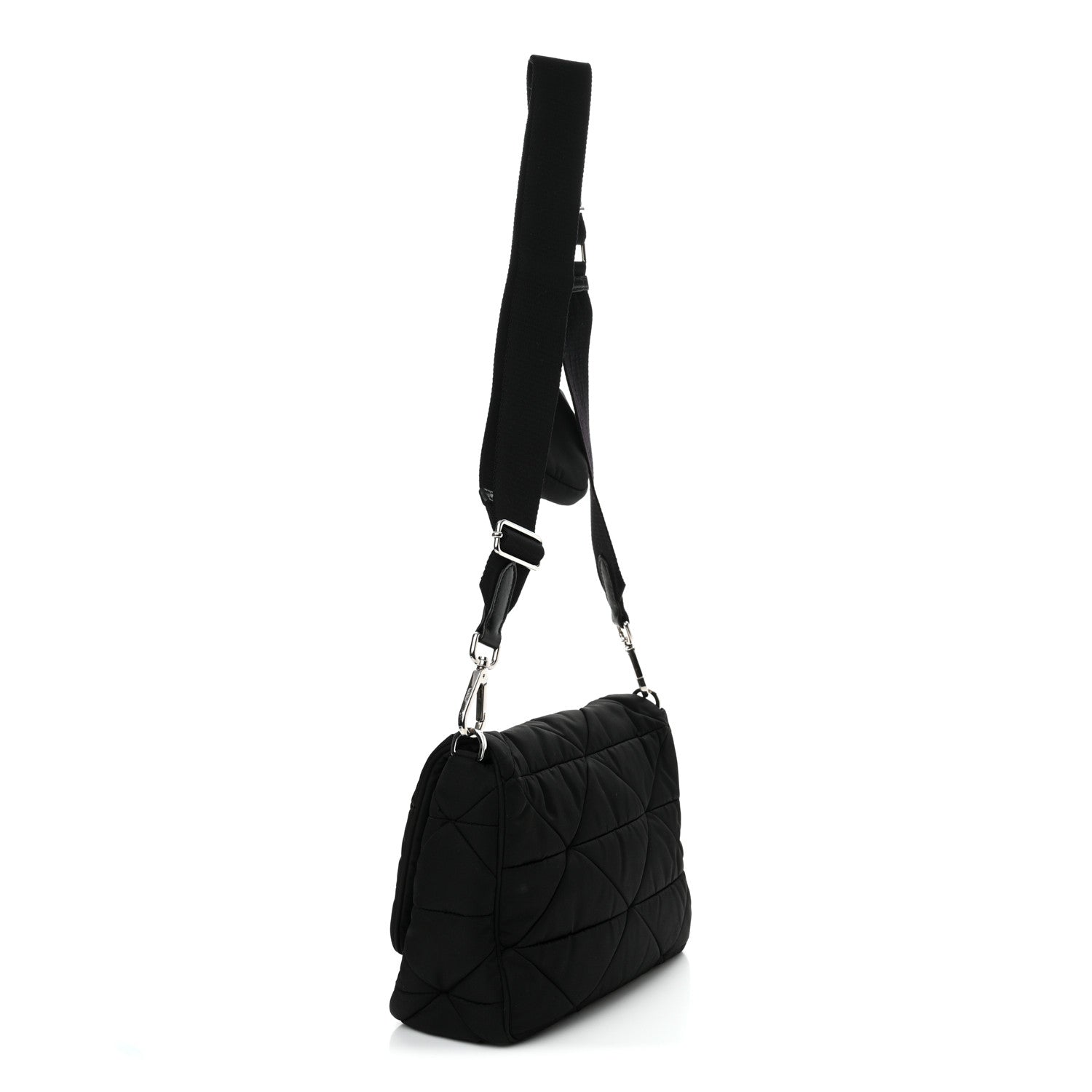 Prada Re-Nylon Quilted Padded Flap Shoulder Bag Black 3 of 11