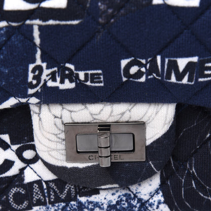 Chanel Jersey Quilted Camellia 2.55 Reissue Mini Flap Black White 14 of 15