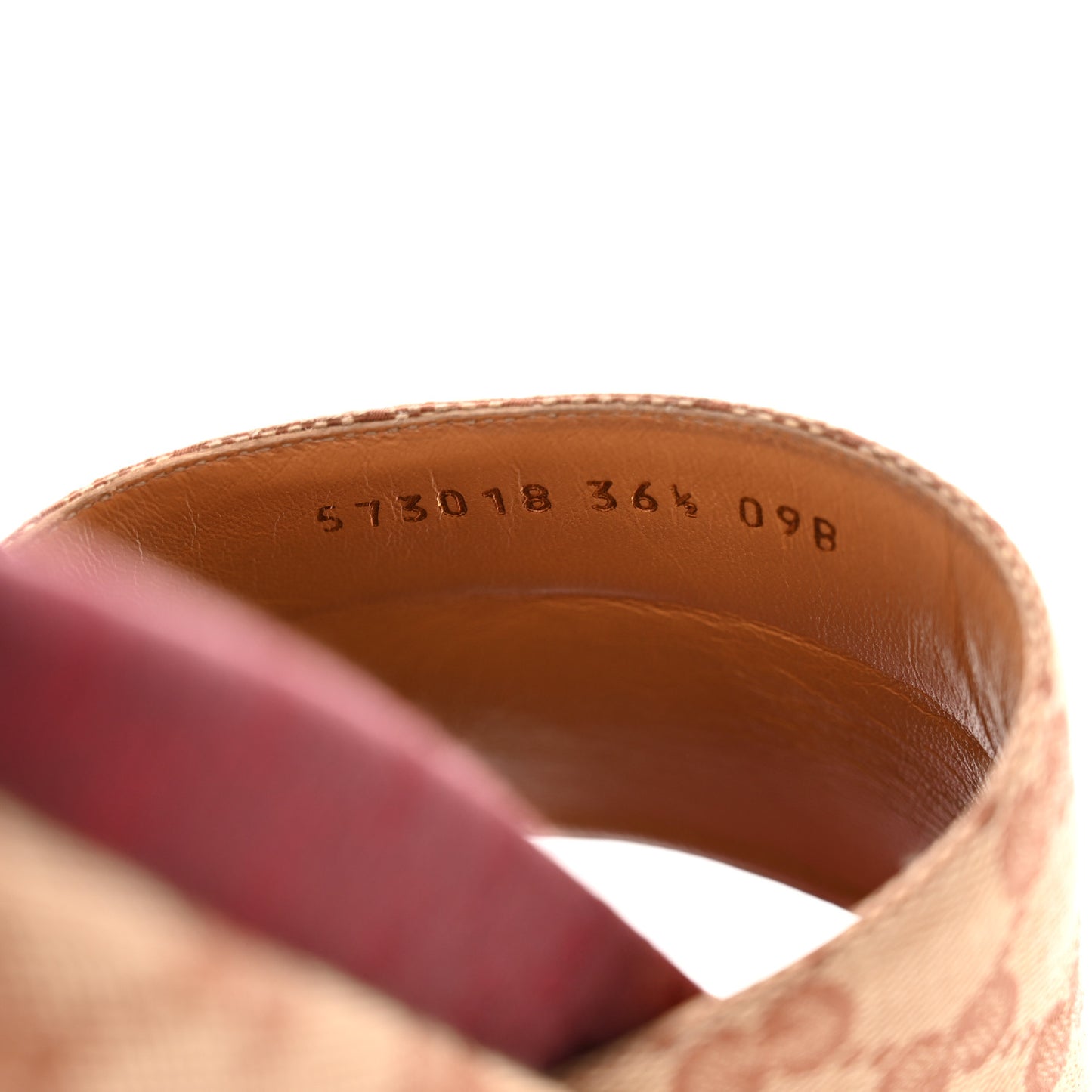 Canvas GG Monogram Angelina Platform Slide Sandals 36.5 Beige Ruggine