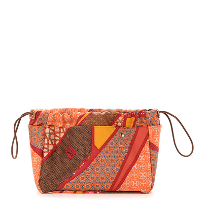 Hermes Silk Barenia Carre en Cravates Fourbi 25 MM Pouch Flamingo Pink Deer Brown 1 of 10