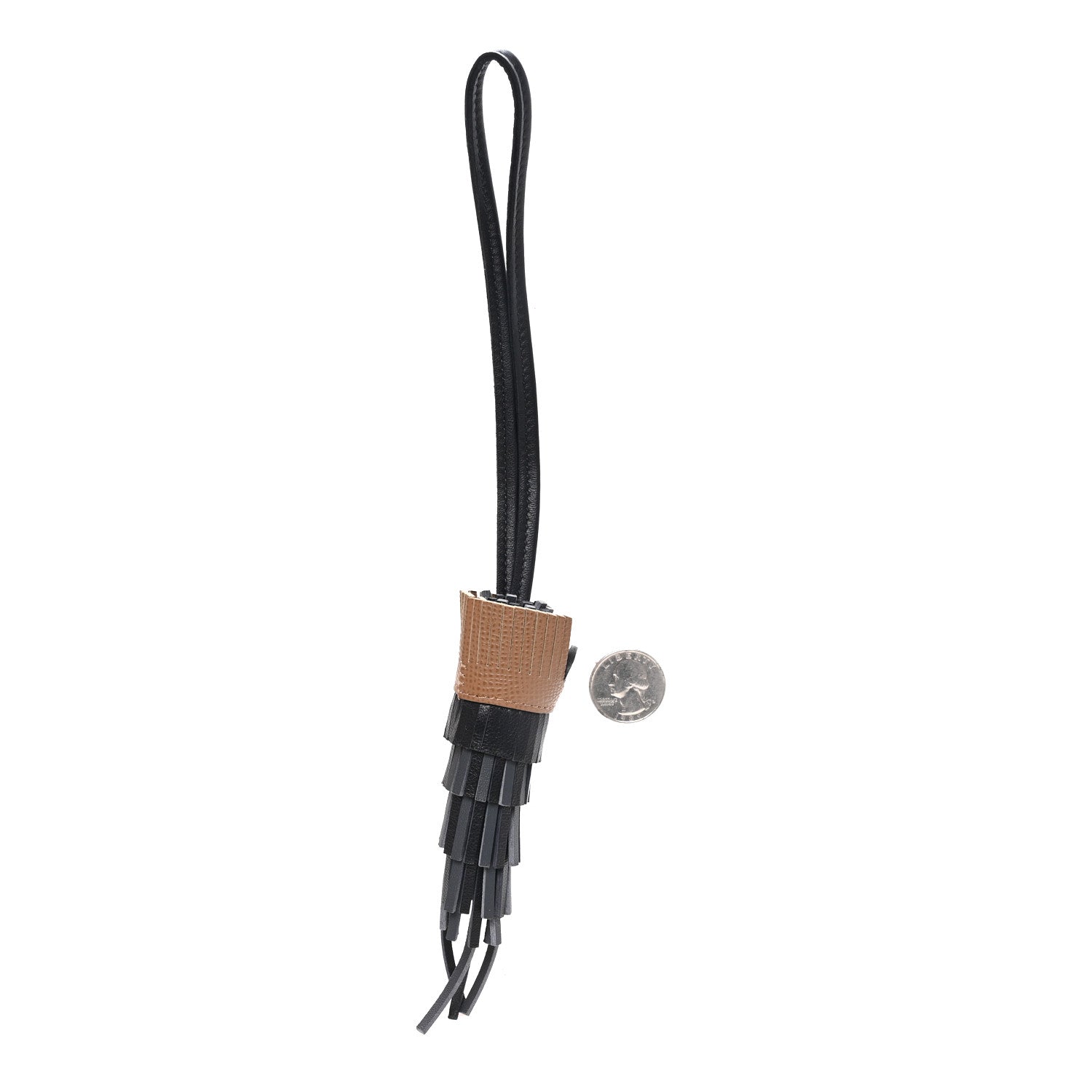 Hermes Milo Lambskin Epsom Chouette Bag Charm Black Craie Gris Misty 2 of 4