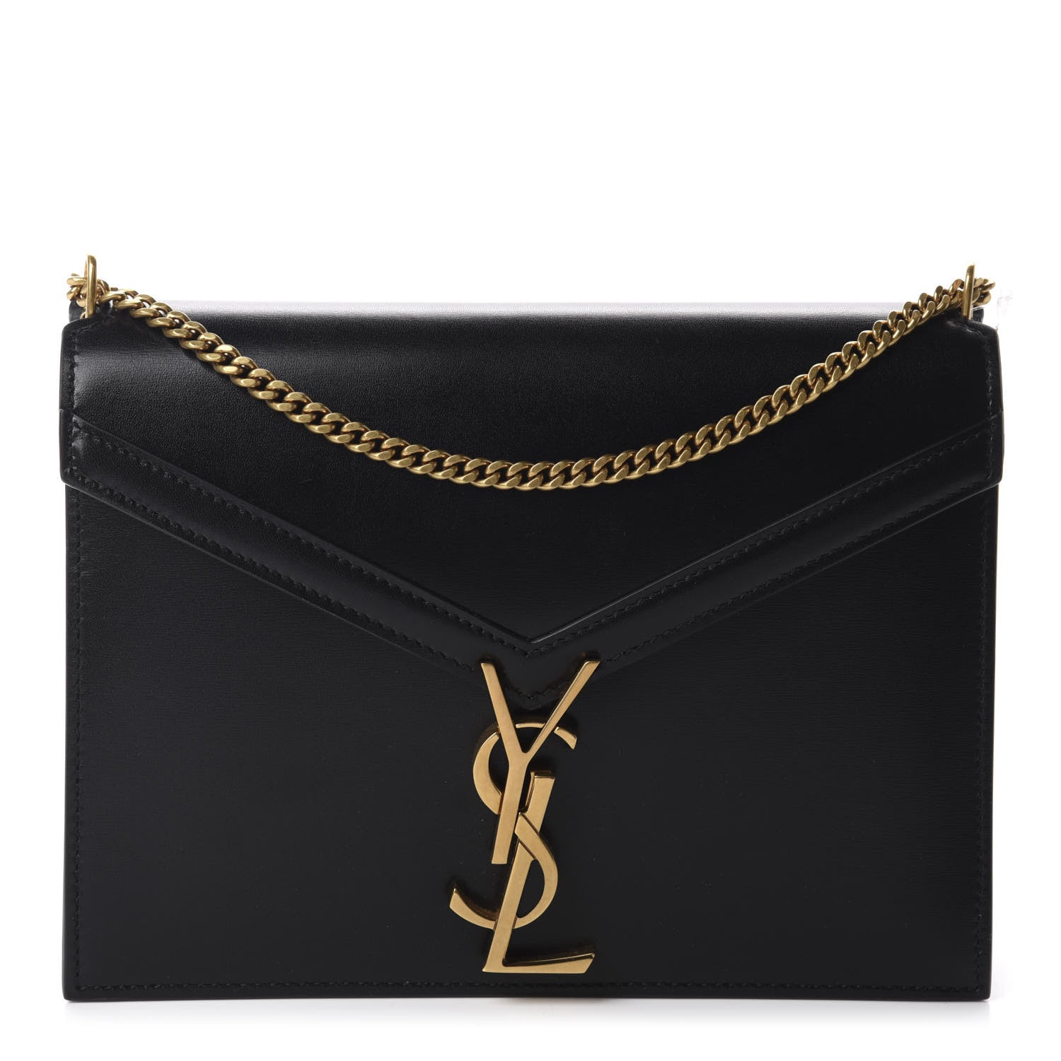 Saint Laurent Smooth Calfskin Monogram Cassandra Clasp Bag Black 1 of 10