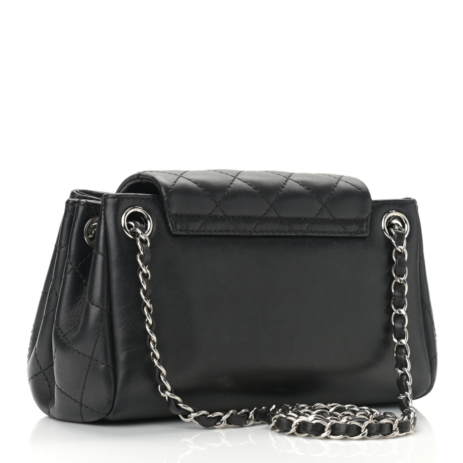 Chanel Lambskin Quilted CC Small Accordion Shopping Bag Black 2 of 10