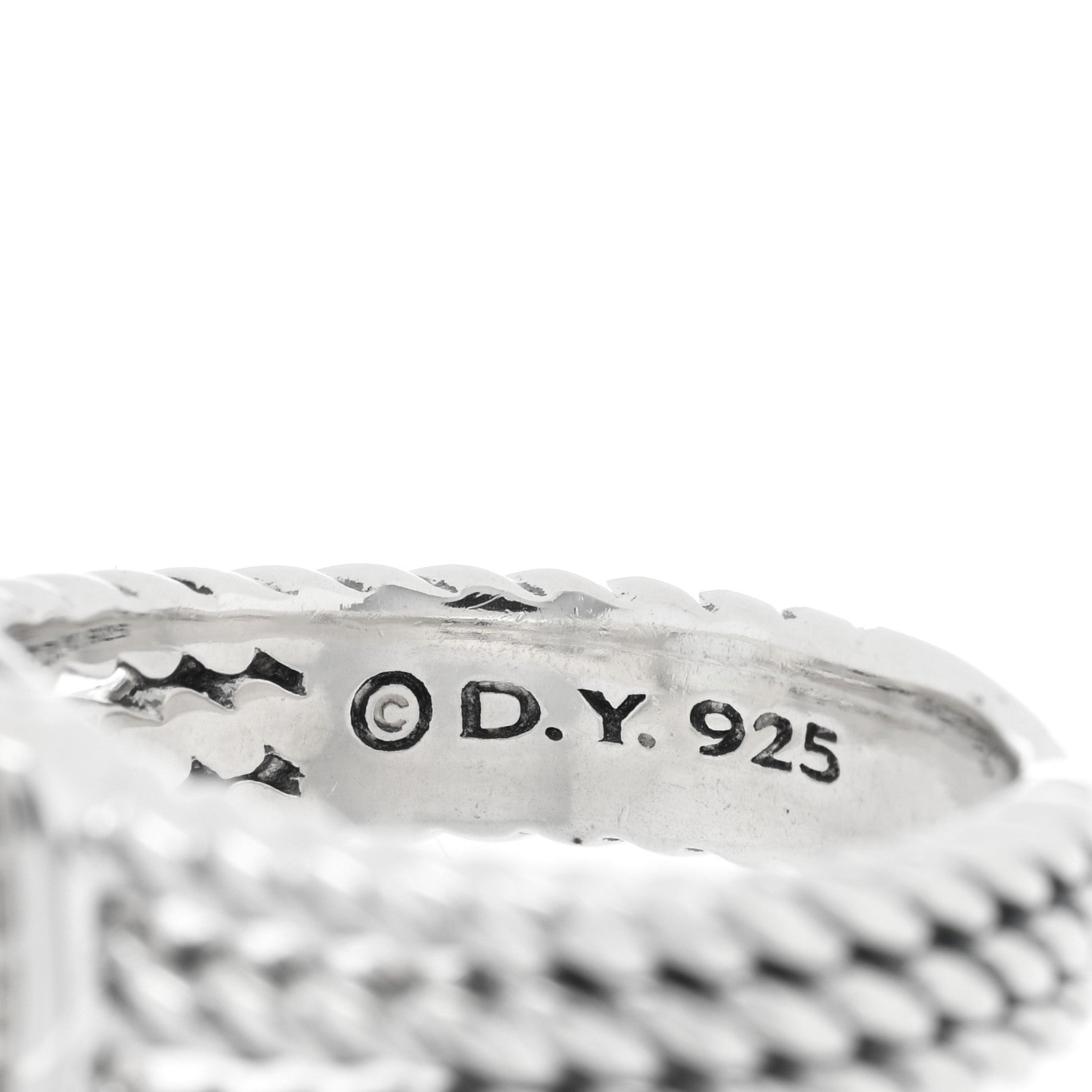 David Yurman Sterling Silver Diamond Prasiolite 10mm Petite Wheaton Ring 51 5.75 4 of 4