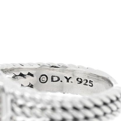 David Yurman Sterling Silver Diamond Prasiolite 10mm Petite Wheaton Ring 51 5.75 4 of 4