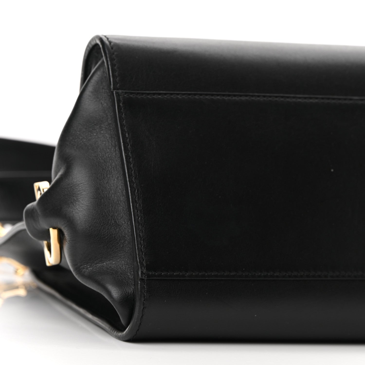 Salvatore Ferragamo Calfskin Sofia Shoulder Bag Black 7 of 8