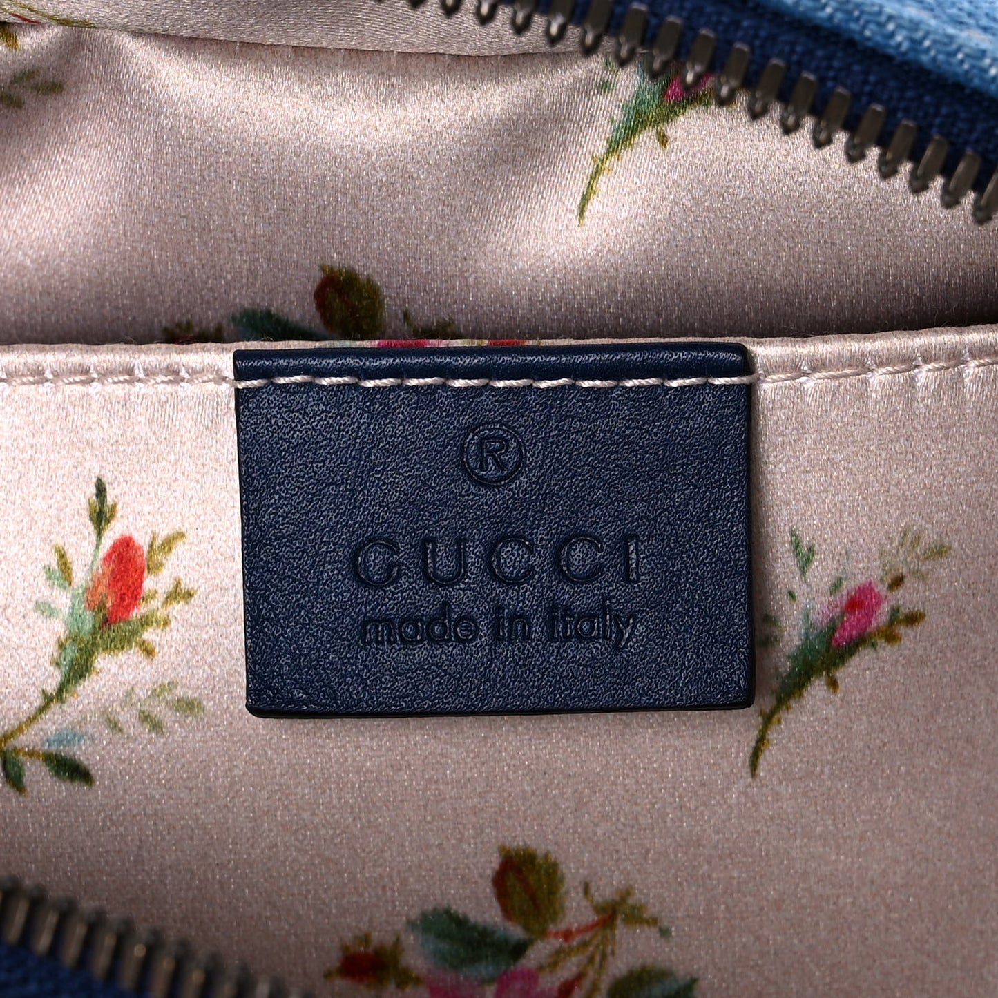 Denim Matelasse Small Pearly GG Marmont Chain Shoulder Bag Blue