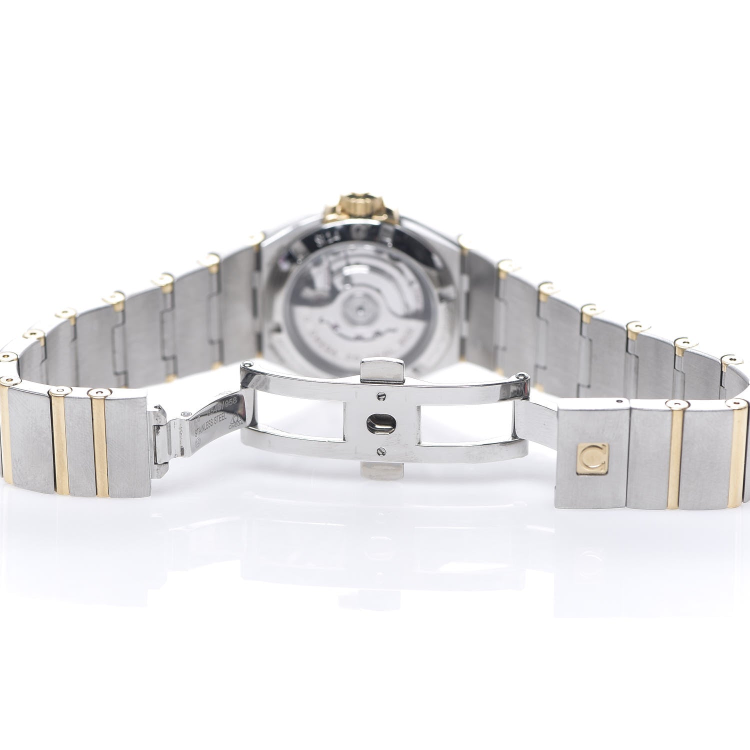Omega Stainless Steel 18K Yellow Gold Diamond Bezel Yellow Mother of Pearl 27mm Constellation Automatic Watch 123.25.27.20.57.002 5 of 6