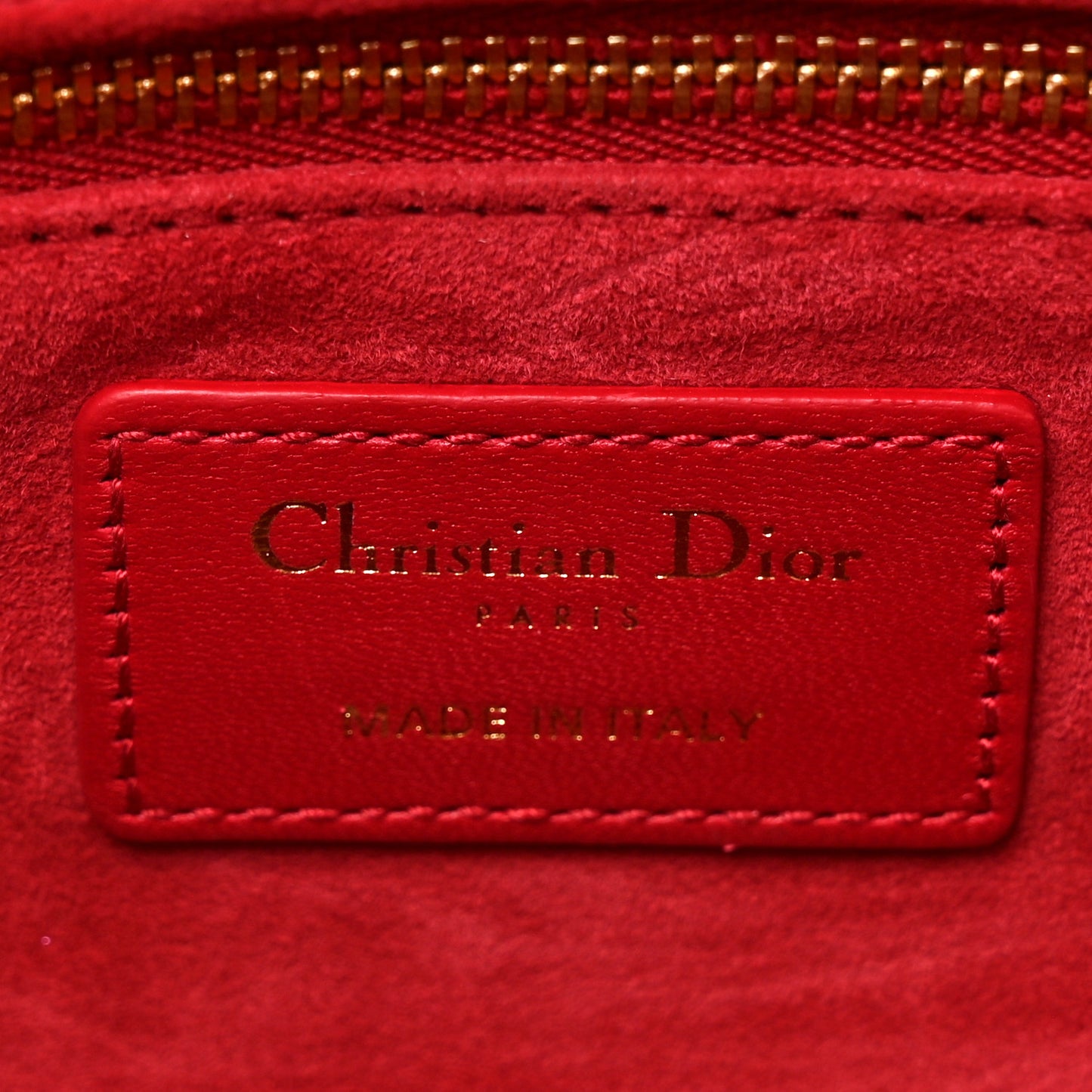 Lambskin Cannage Medium Lady Dior Red