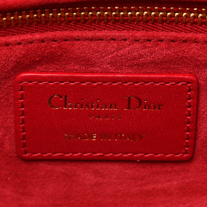 Christian Dior Lambskin Cannage Medium Lady Dior Red 6 of 12