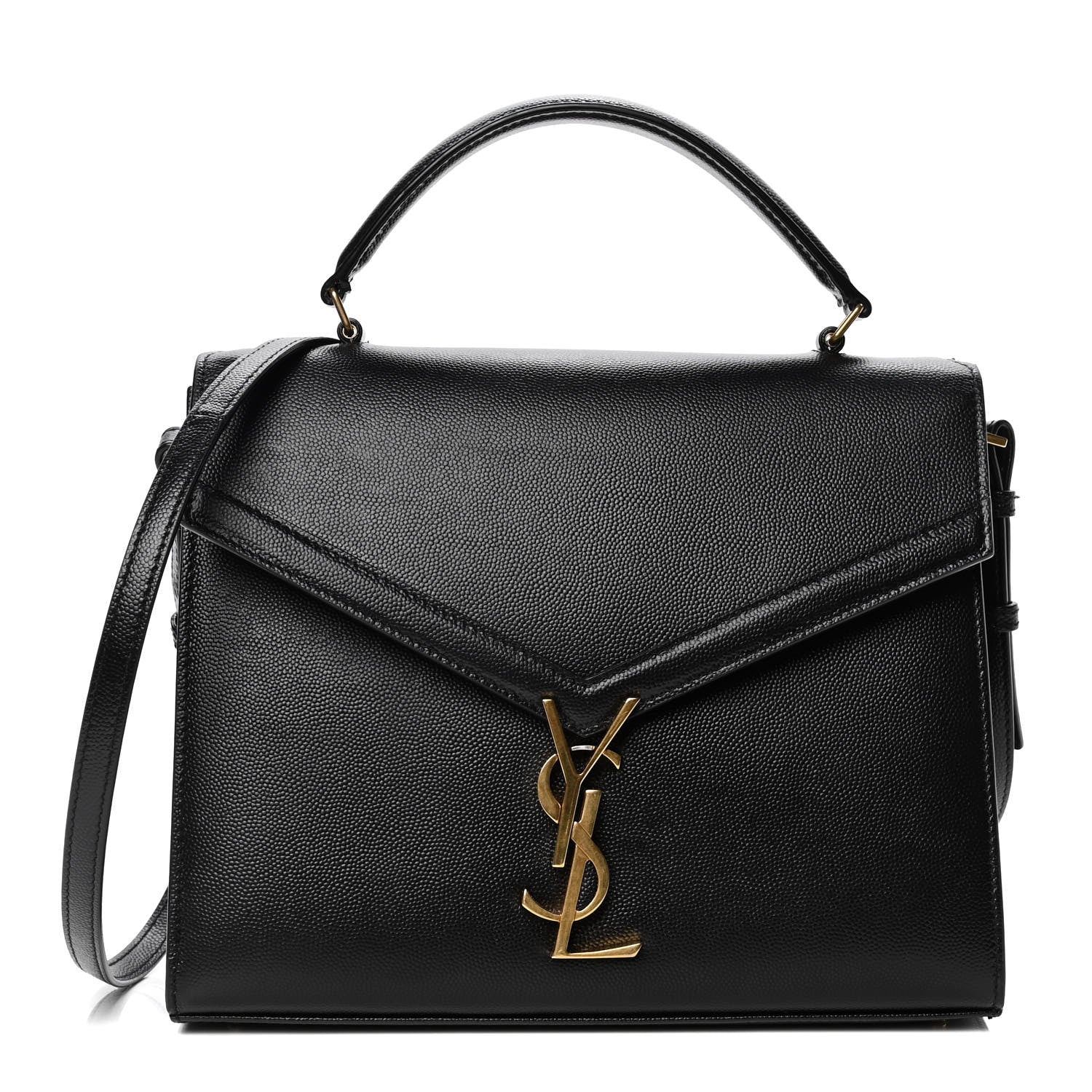 Saint Laurent Grain de Poudre Medium Classic Monogram Cassandra Top Handle Black 1 of 7
