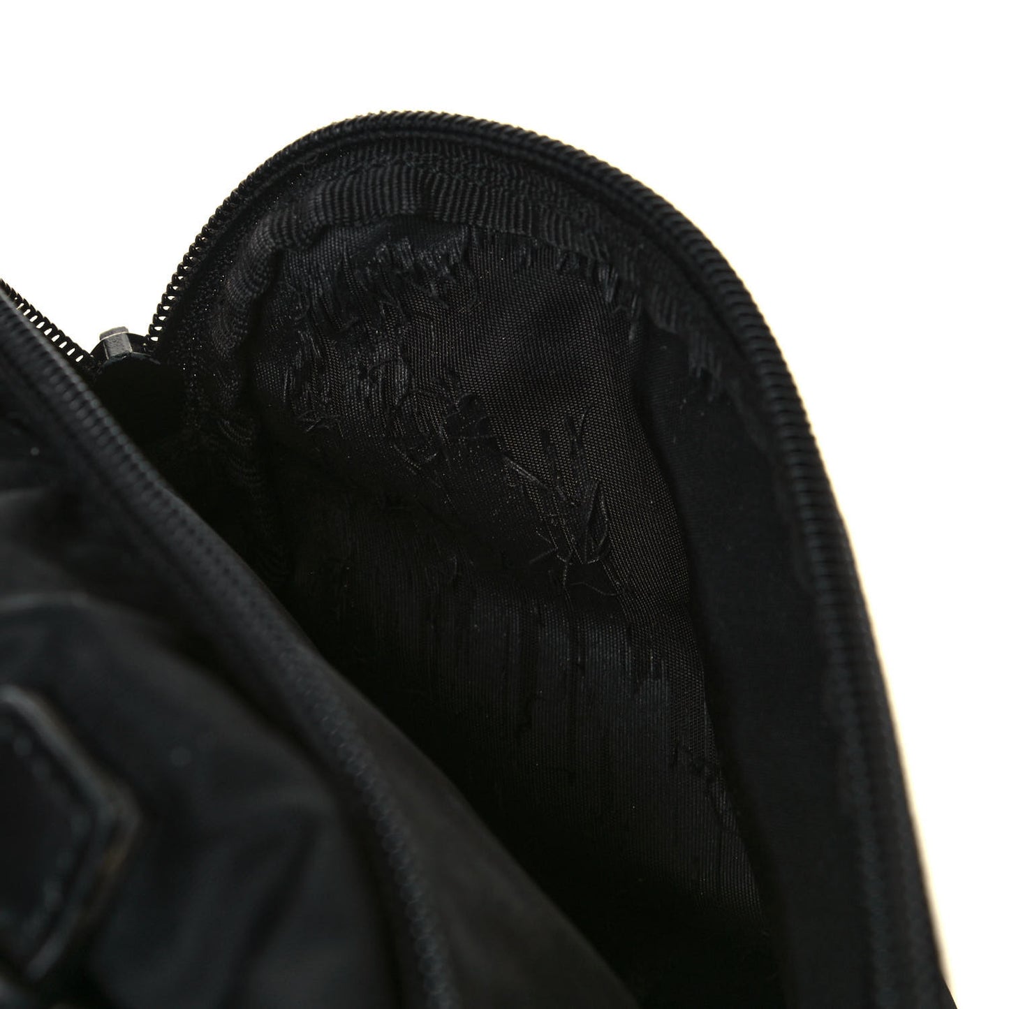 Nylon Vela Saffiano Cinch Backpack Black