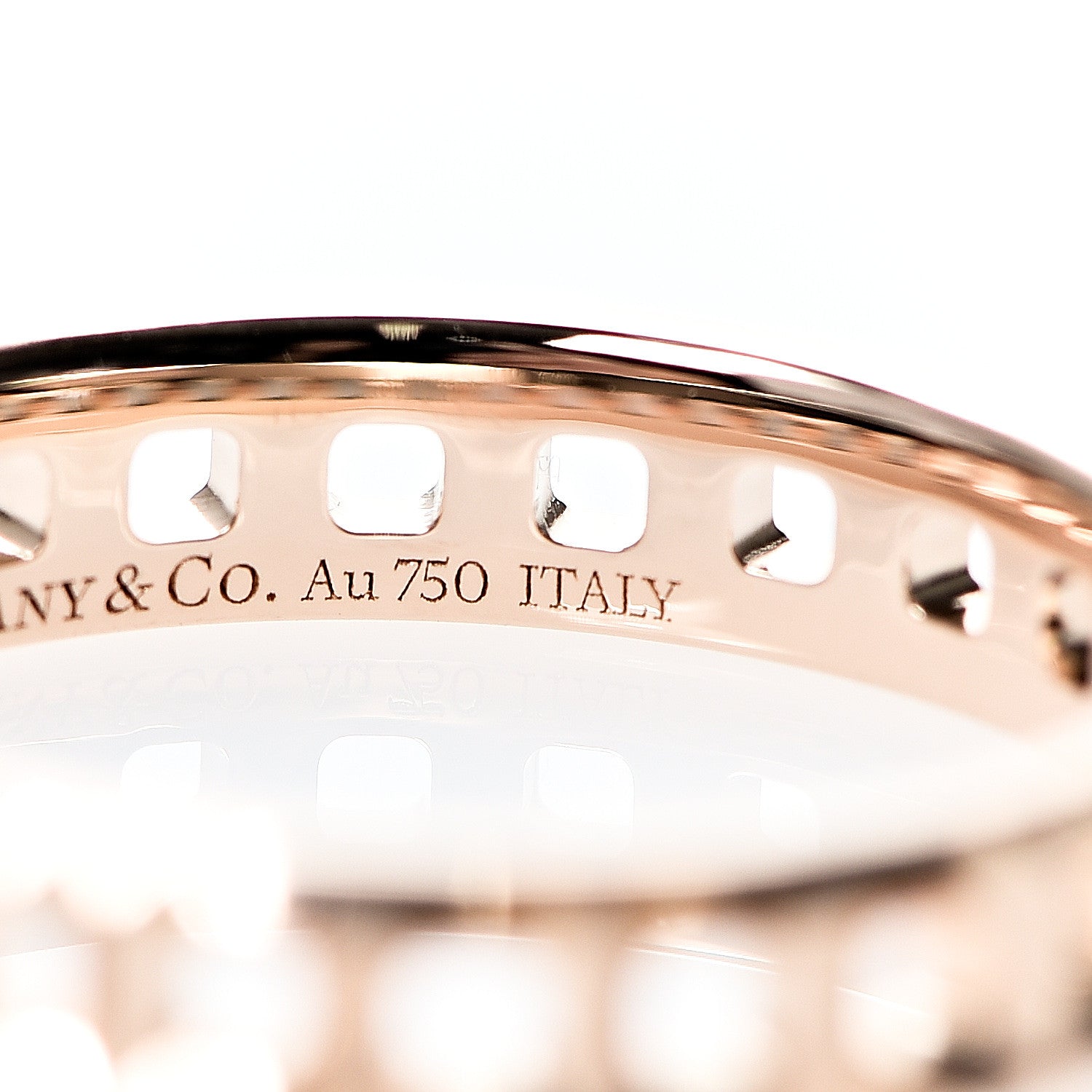 Tiffany 18K Rose Gold Narrow T True Ring 48 4.5 4 of 4
