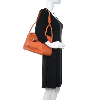 Hermes Taurillon Clemence Lindy 30 Orange 2 of 13