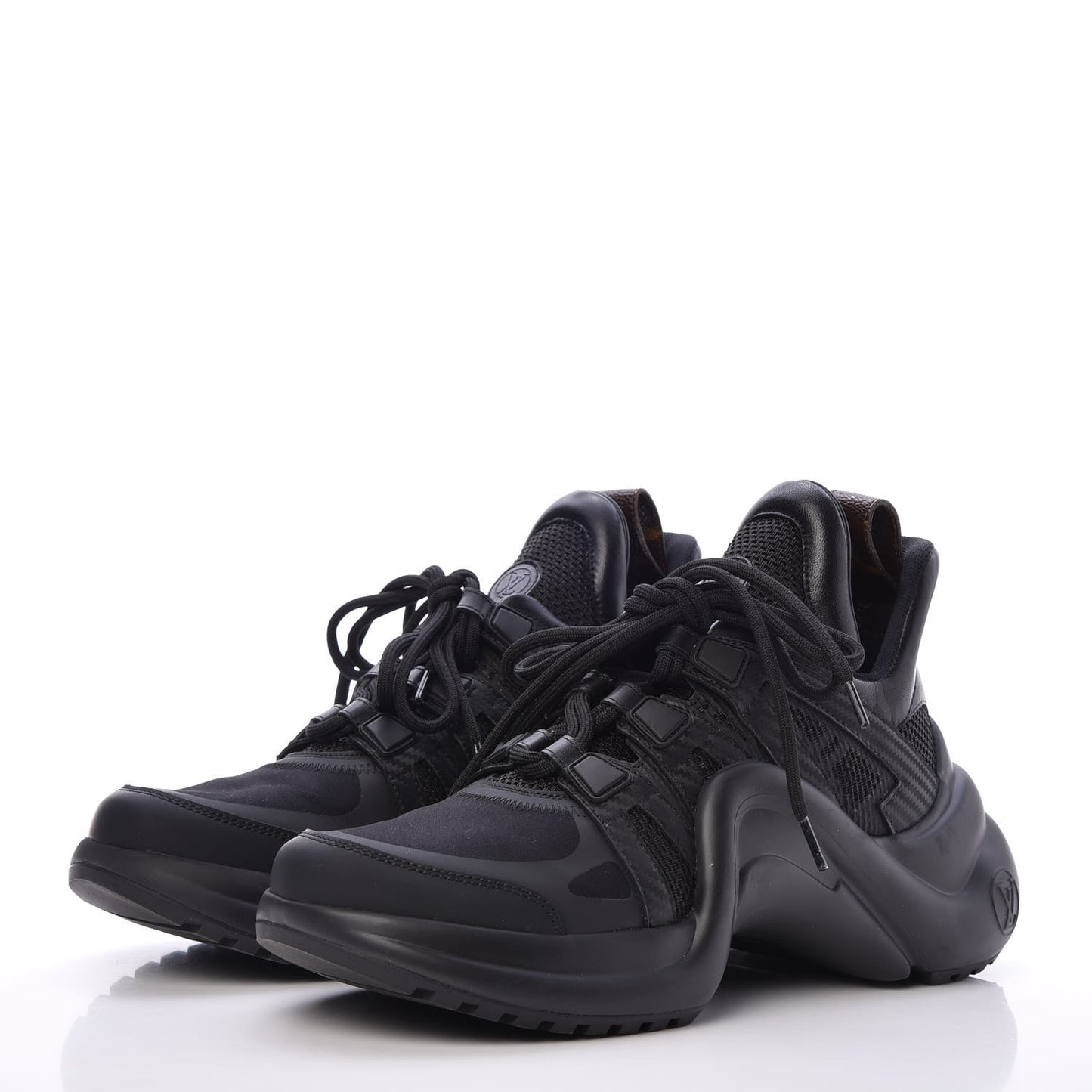 Calfskin Technical Nylon LV Archlight Sneakers 37.5 Black