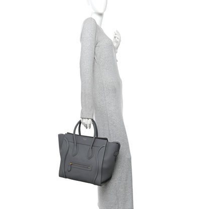 Celine Drummed Calfskin Mini Luggage Kohl 2 of 11
