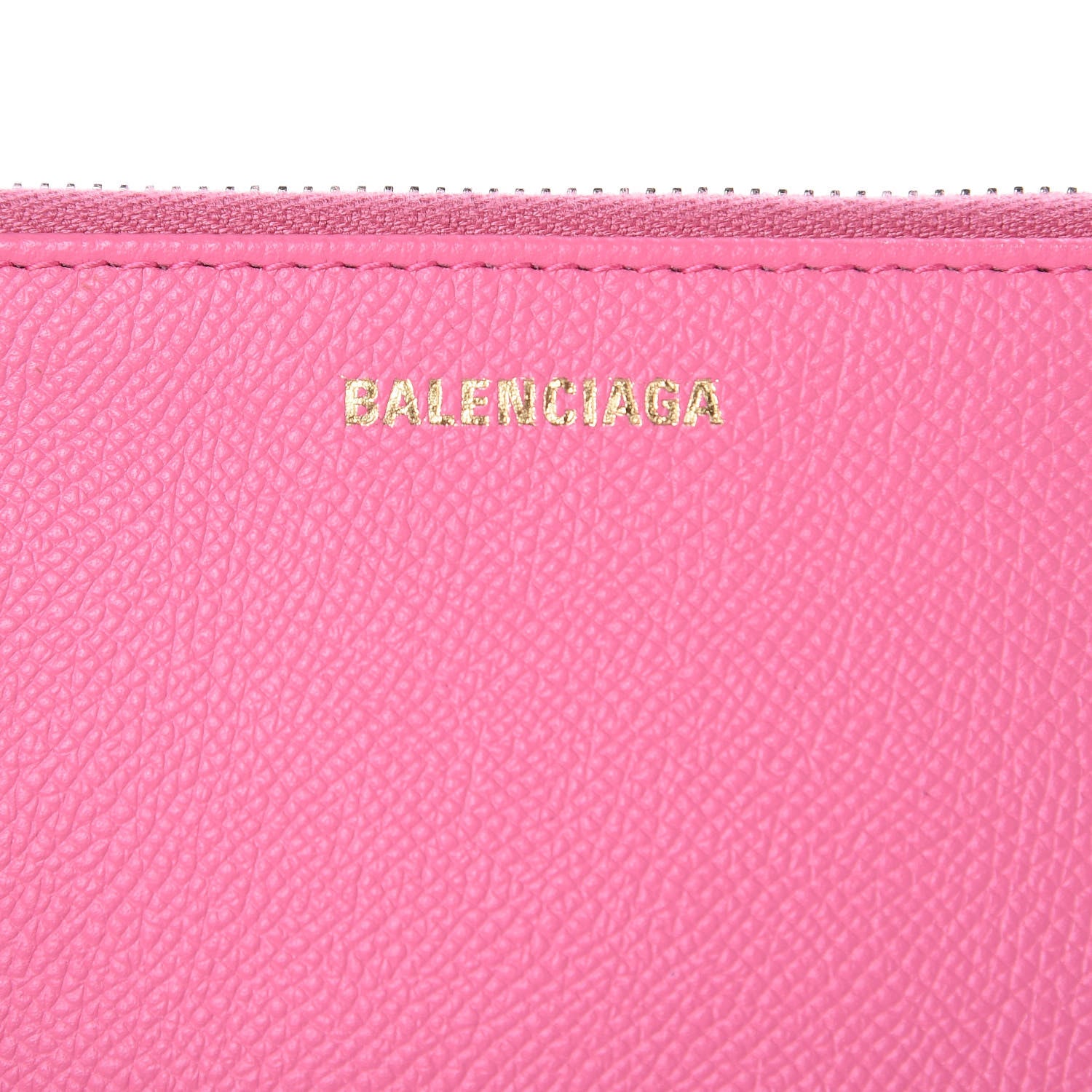 Balenciaga Signature Grained Calfskin Large Ville Zip Pouch Rose Bubblegum Black 6 of 10
