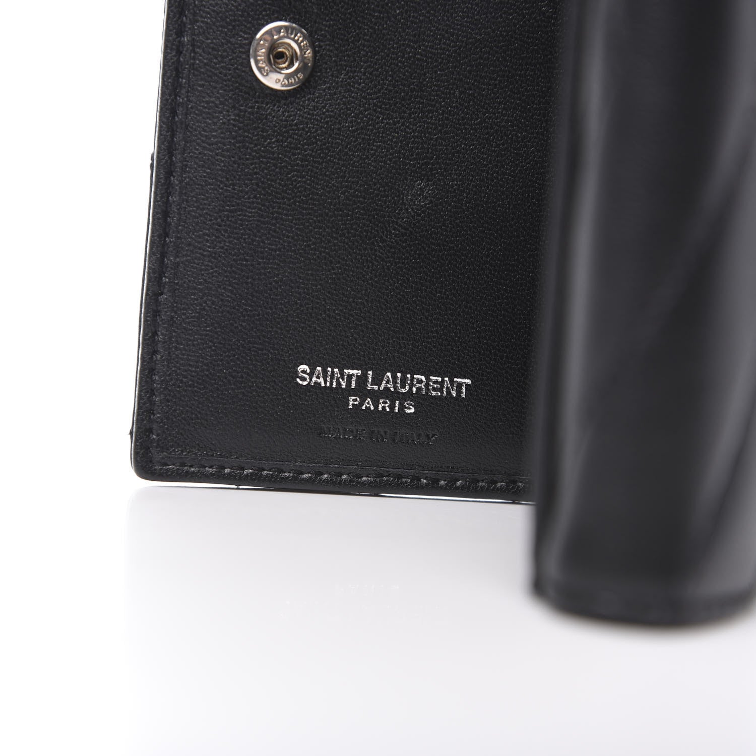 Saint Laurent Lambskin Y Quilted Monogram Compact Loulou Wallet Black 6 of 8