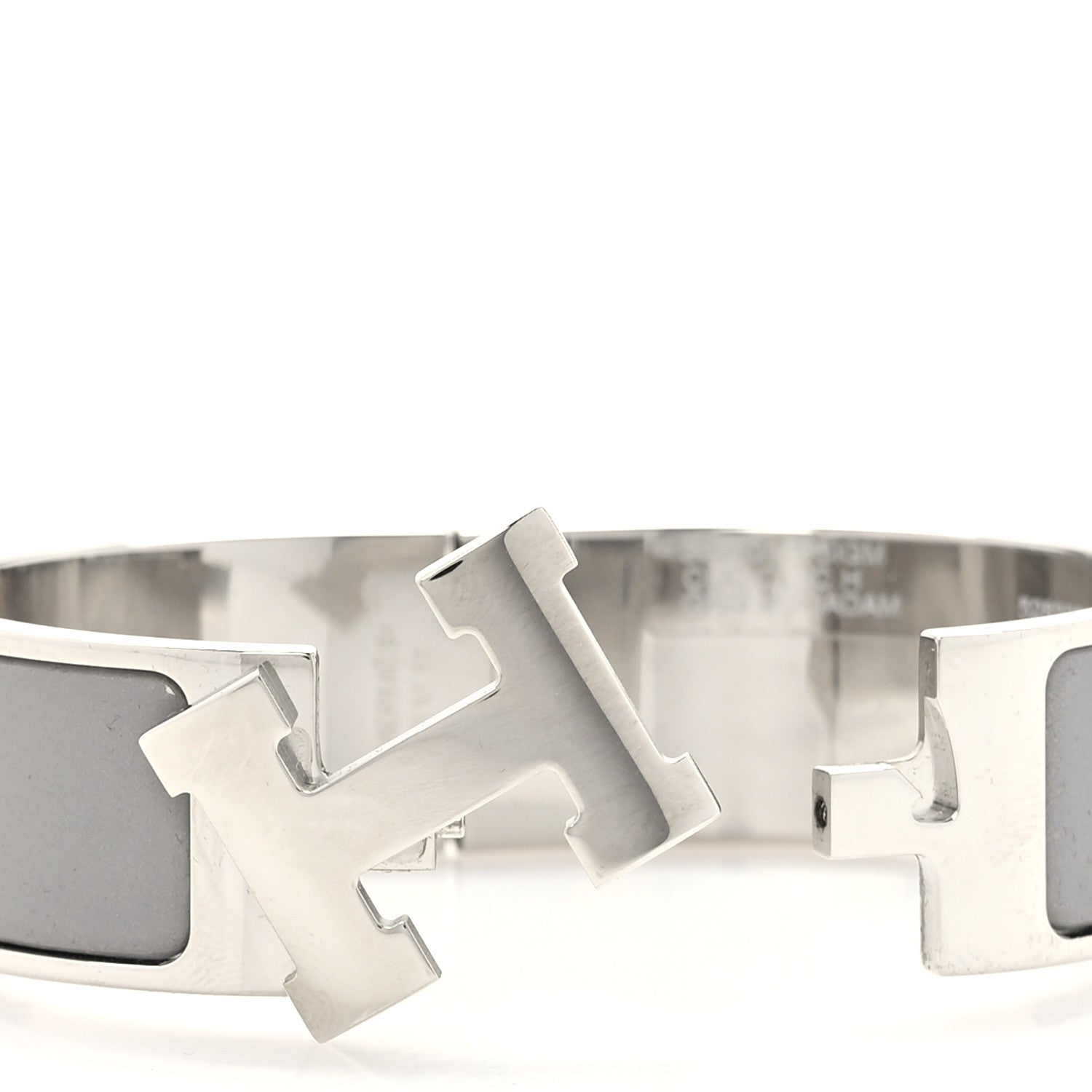Hermes Enamel Wide Clic Clac H Bracelet GM Gris Macadam 4 of 5