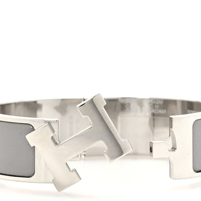 Hermes Enamel Wide Clic Clac H Bracelet GM Gris Macadam 4 of 5