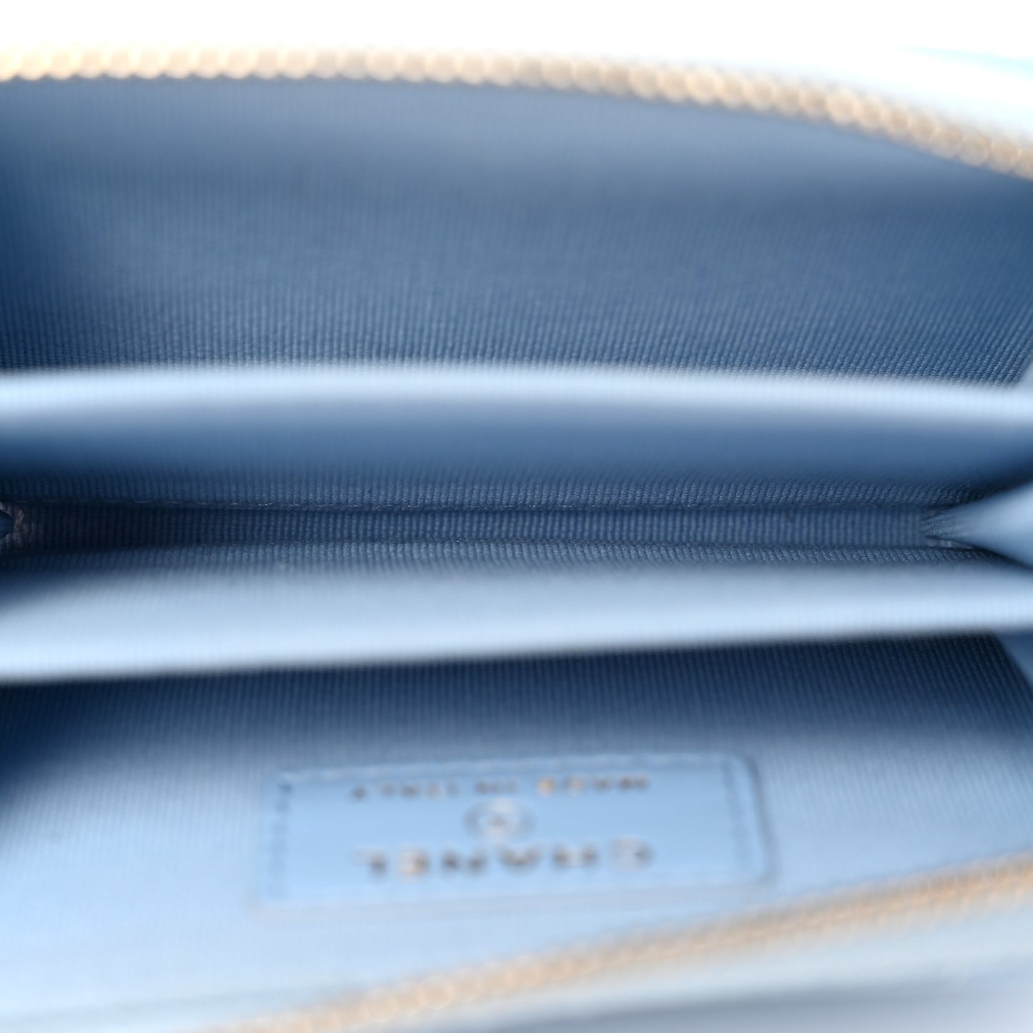 Caviar Quilted Zip Coin Purse Light Blue