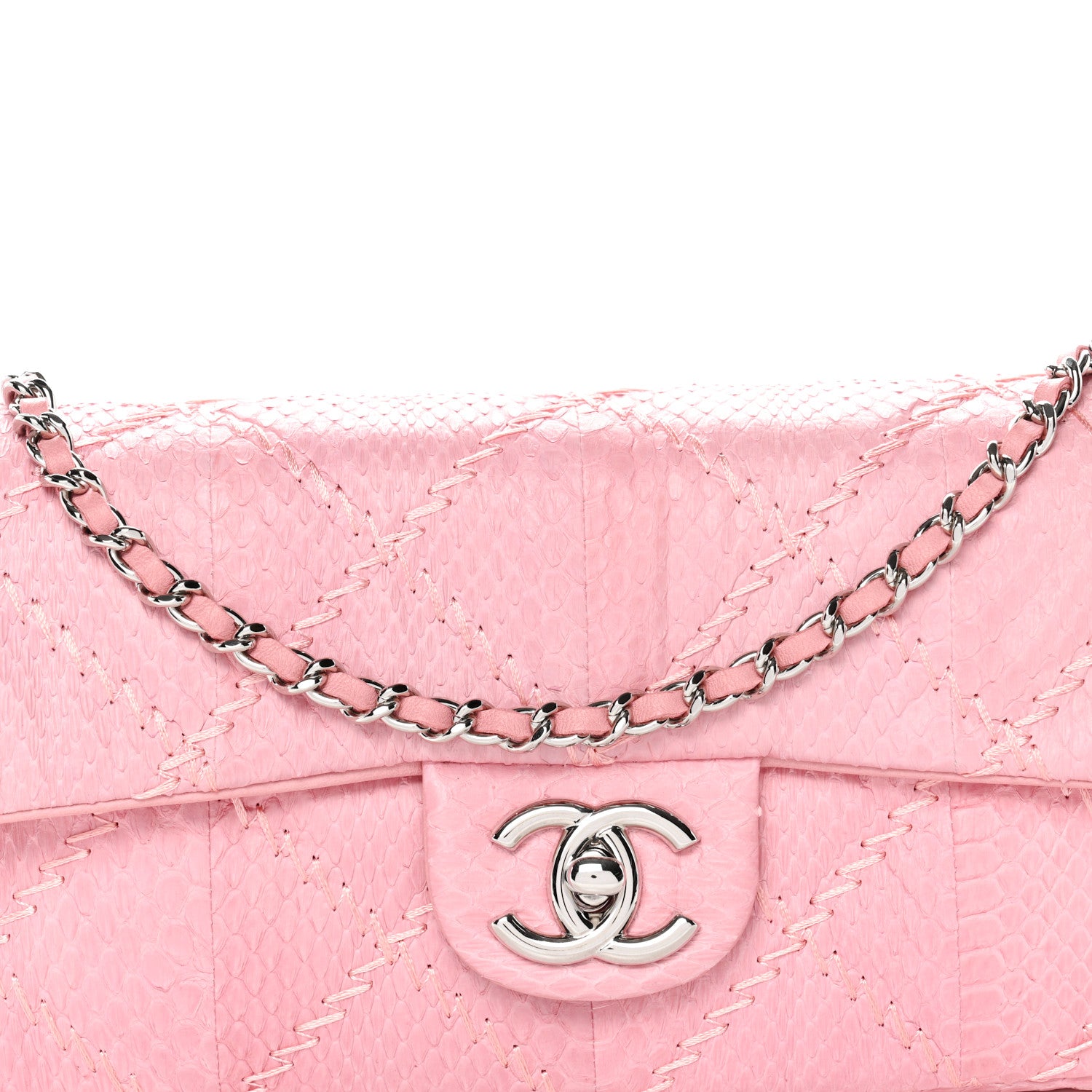 Chanel Snakeskin Ultimate Stitch Flap Pink 9 of 13