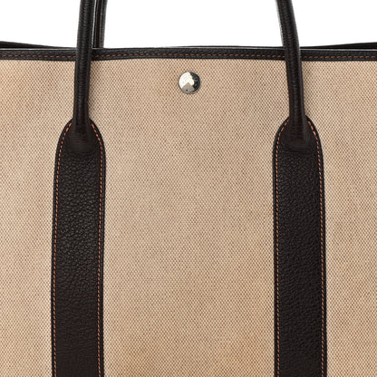 Hermes Buffle Skipper Toile Garden Party 36 MM Tote Marron Fonce 7 of 17