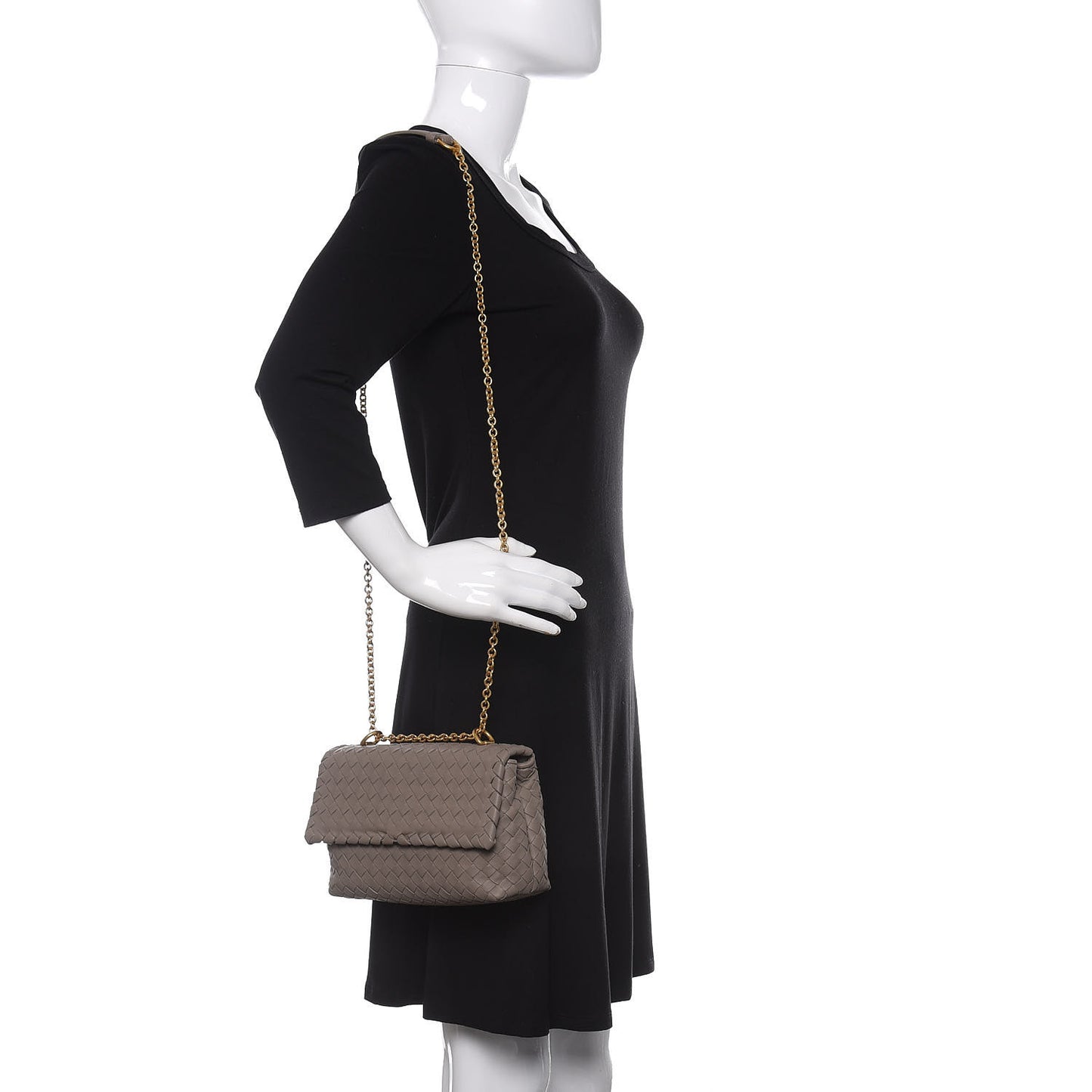 Nappa Intrecciato Baby Olimpia Shoulder Bag Steel