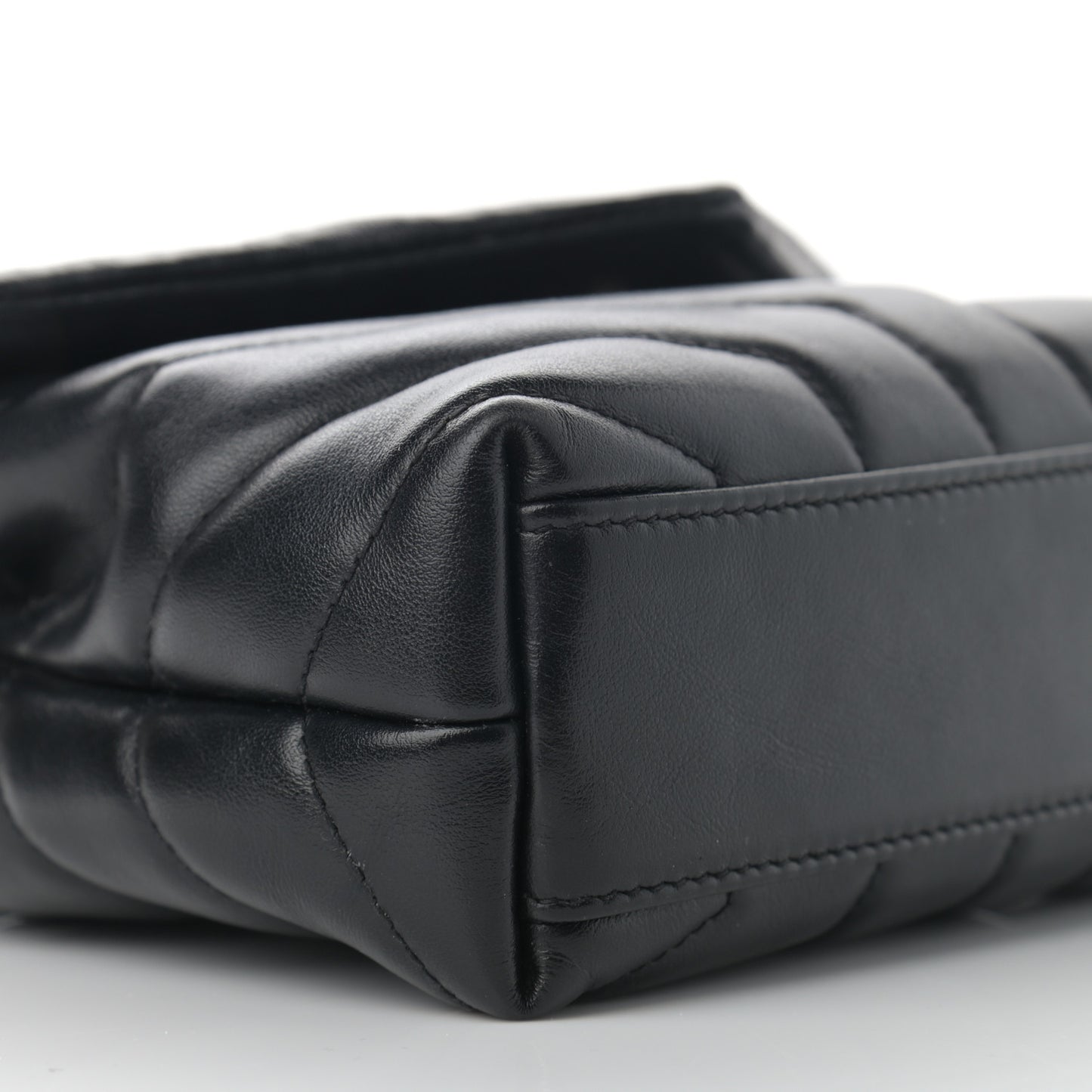 Calfskin Y Quilted Monogram Toy Loulou Crossbody Bag Black