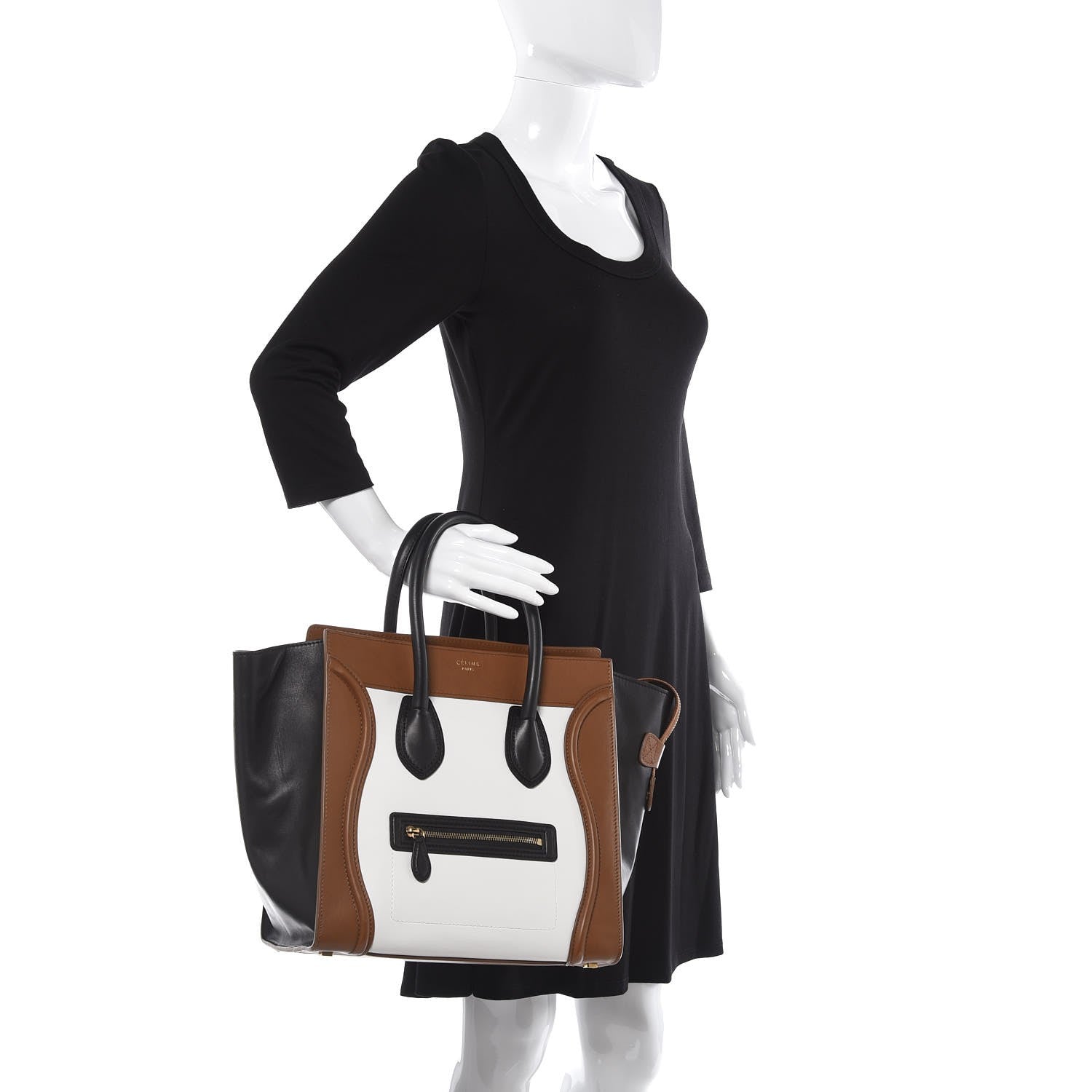 Celine Smooth Calfskin Mini Tri-Color Luggage Brown 2 of 14