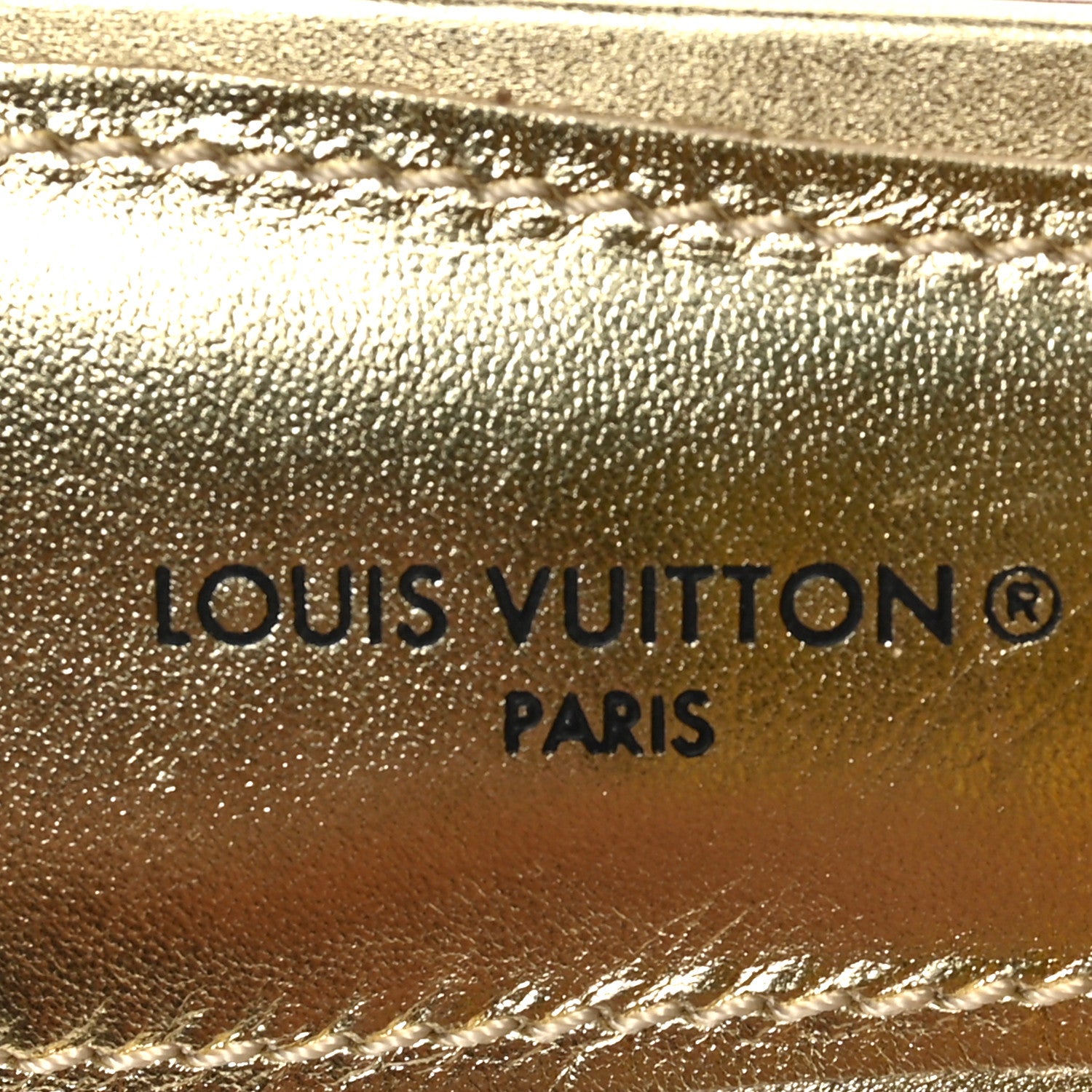 Louis Vuitton Metallic Lambskin Embossed Monogram Revival Flat Mules 35 Gold 7 of 9