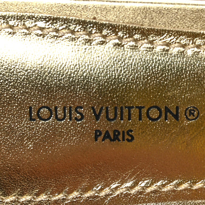 Louis Vuitton Metallic Lambskin Embossed Monogram Revival Flat Mules 35 Gold 7 of 9