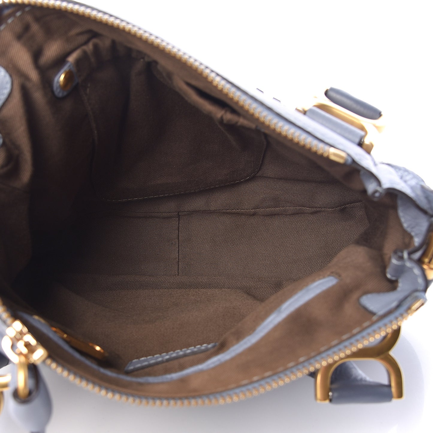 Calfskin Small Marcie Satchel Washed Blue
