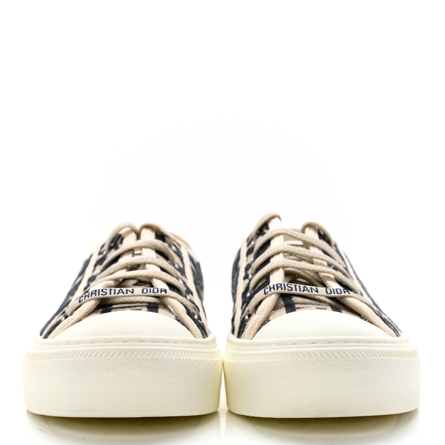 Christian Dior Canvas Oblique Walk'N'Dior Low Top Sneakers 36.5 Deep Blue 2 of 12