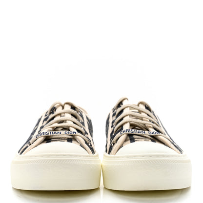 Christian Dior Canvas Oblique Walk'N'Dior Low Top Sneakers 36.5 Deep Blue 2 of 12