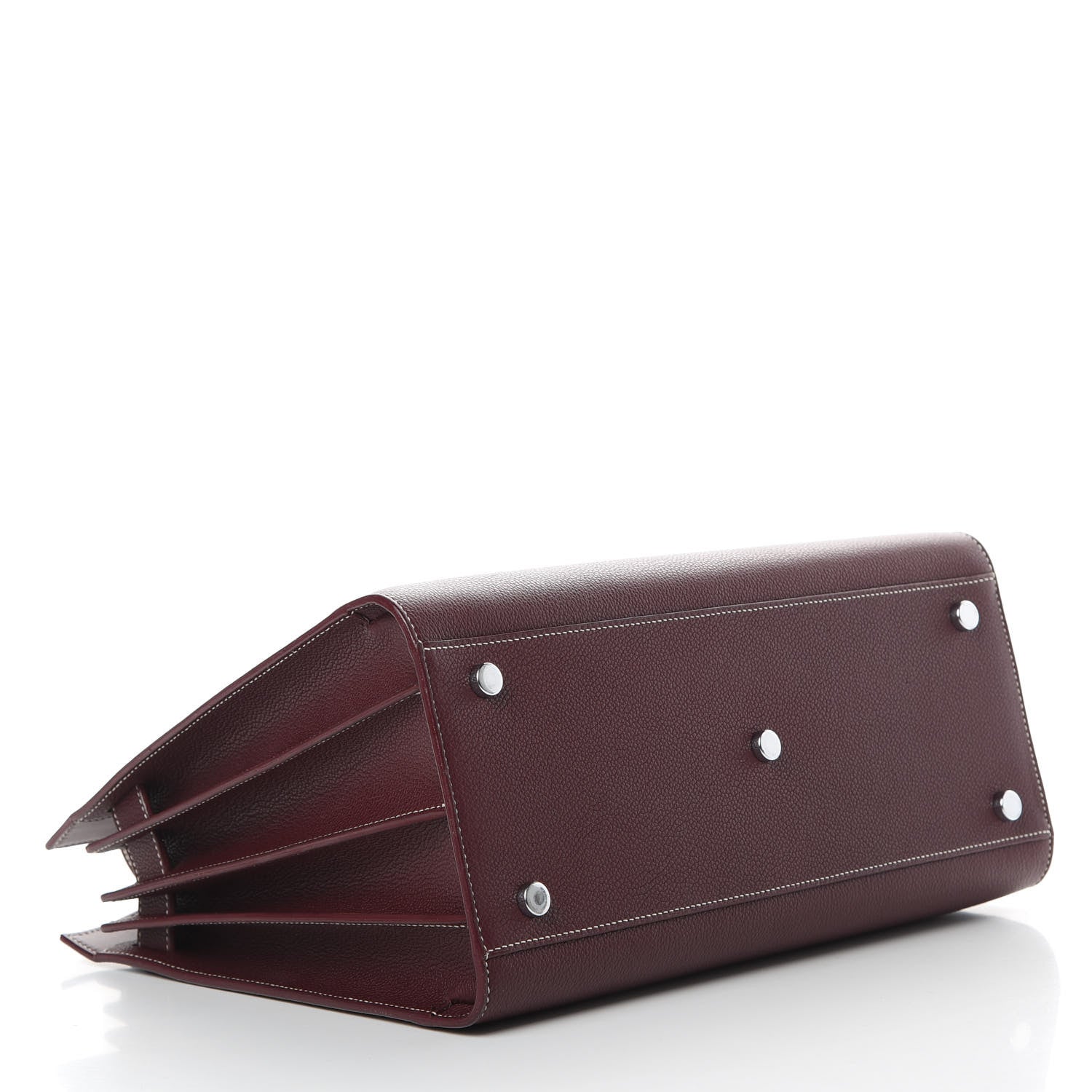 Saint Laurent Grained Calfskin Topstitch Small Classic Sac De Jour Rouge Legion 4 of 12