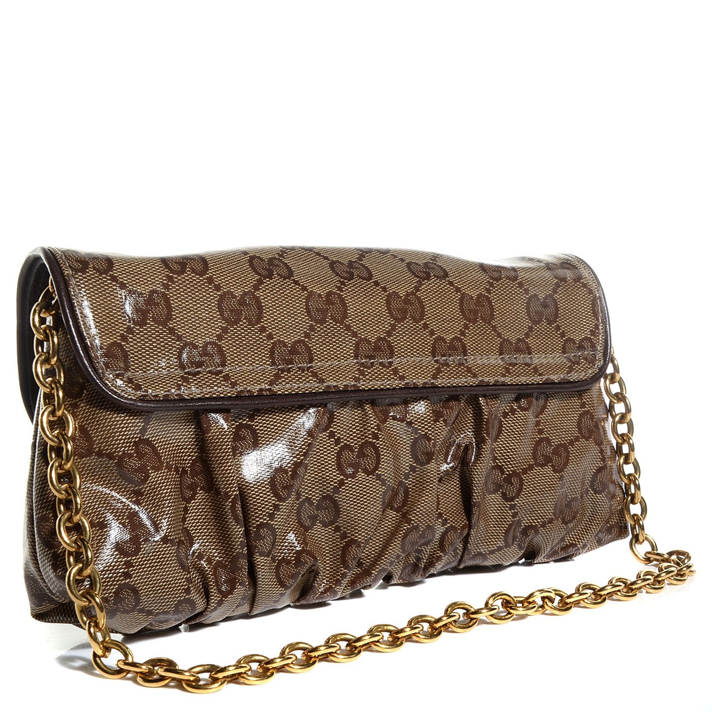 Crystal Monogram Babouska Clutch Dark Brown
