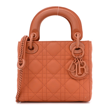 Christian Dior Ultra Matte Calfskin Cannage Mini Lady Dior Indian Red 1 of 12
