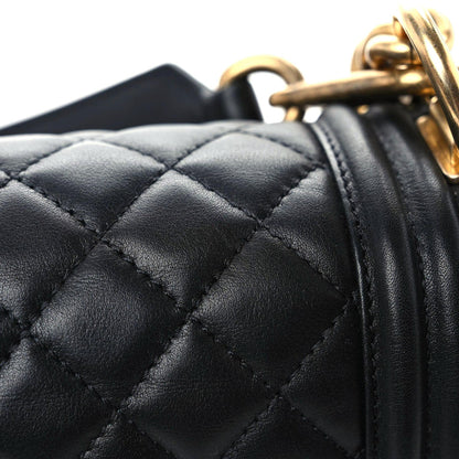 Chanel Calfskin Medium Boy Logo Top Handle Flap Black 9 of 17