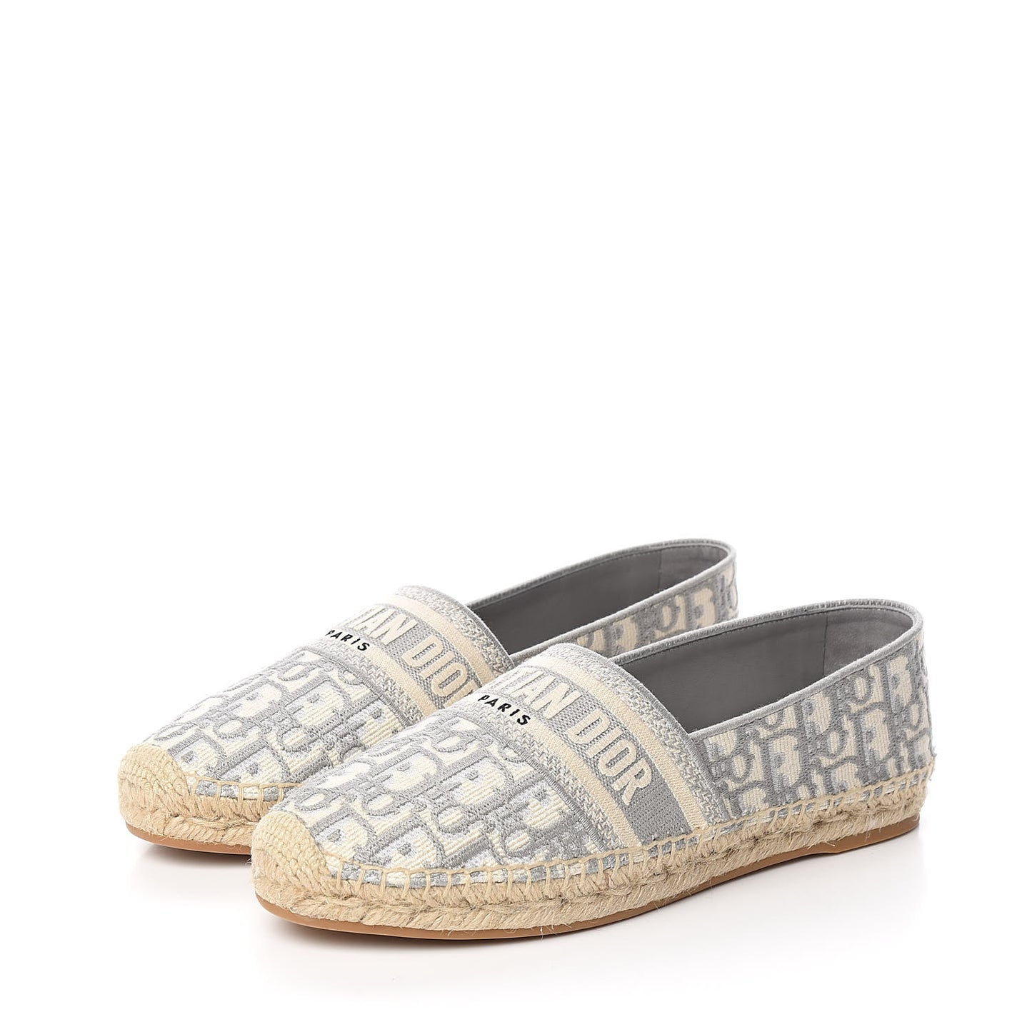 Oblique Embroidered Granville 15mm Espadrilles 41 Grey Stone