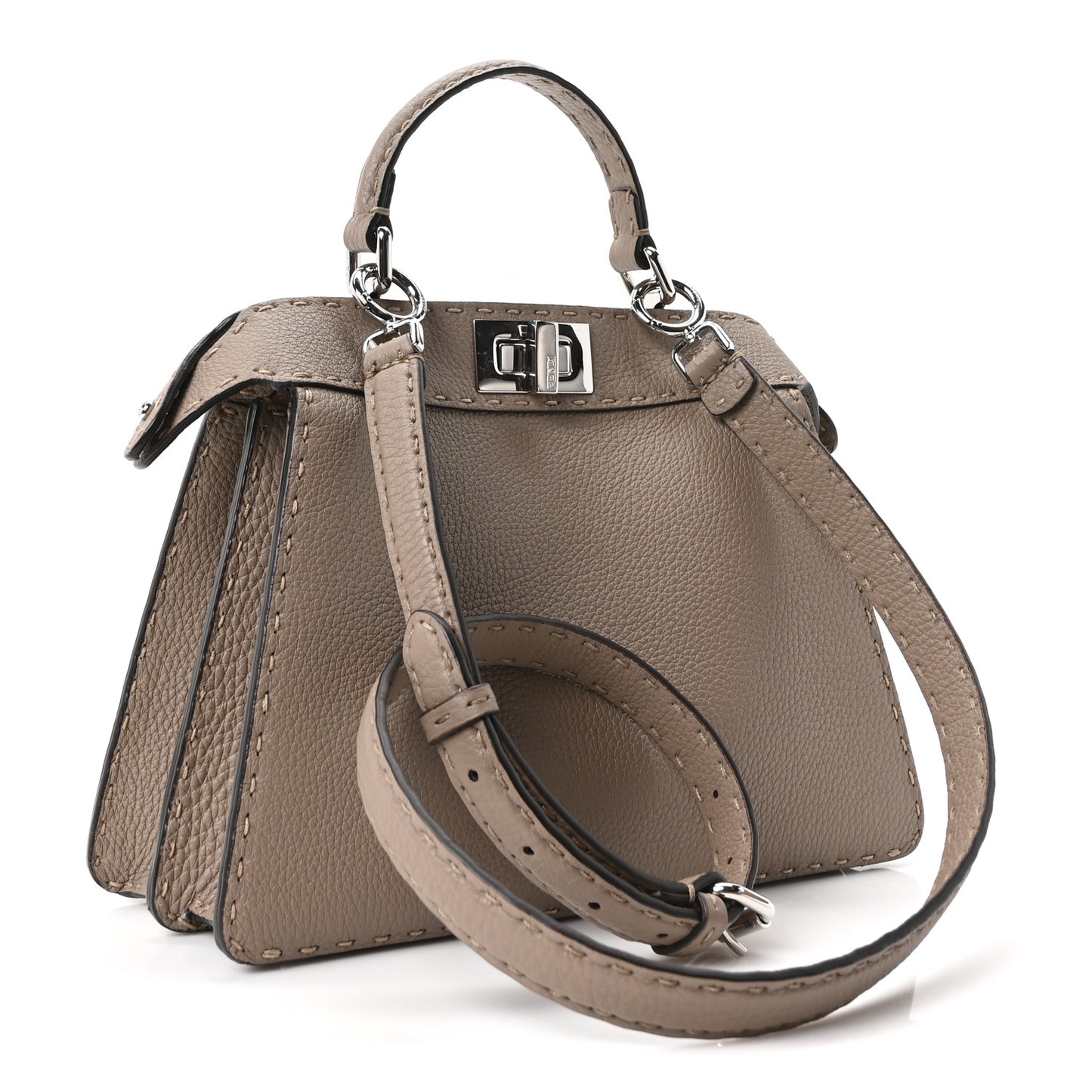 Cuoio Romano Selleria Chamois Small Peekaboo I SEE U Satchel Corda Camelia Cipria