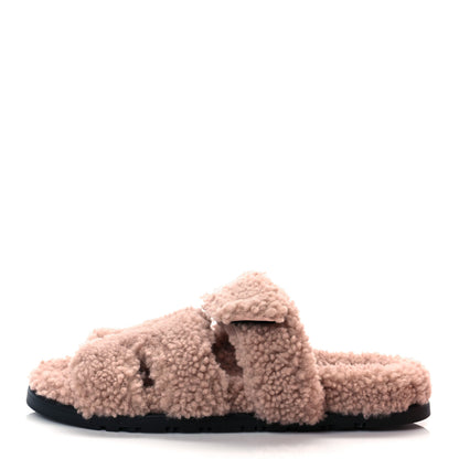 Hermes Woolskin Womens Chypre Sandals 36 Bois De Santal 1 of 8
