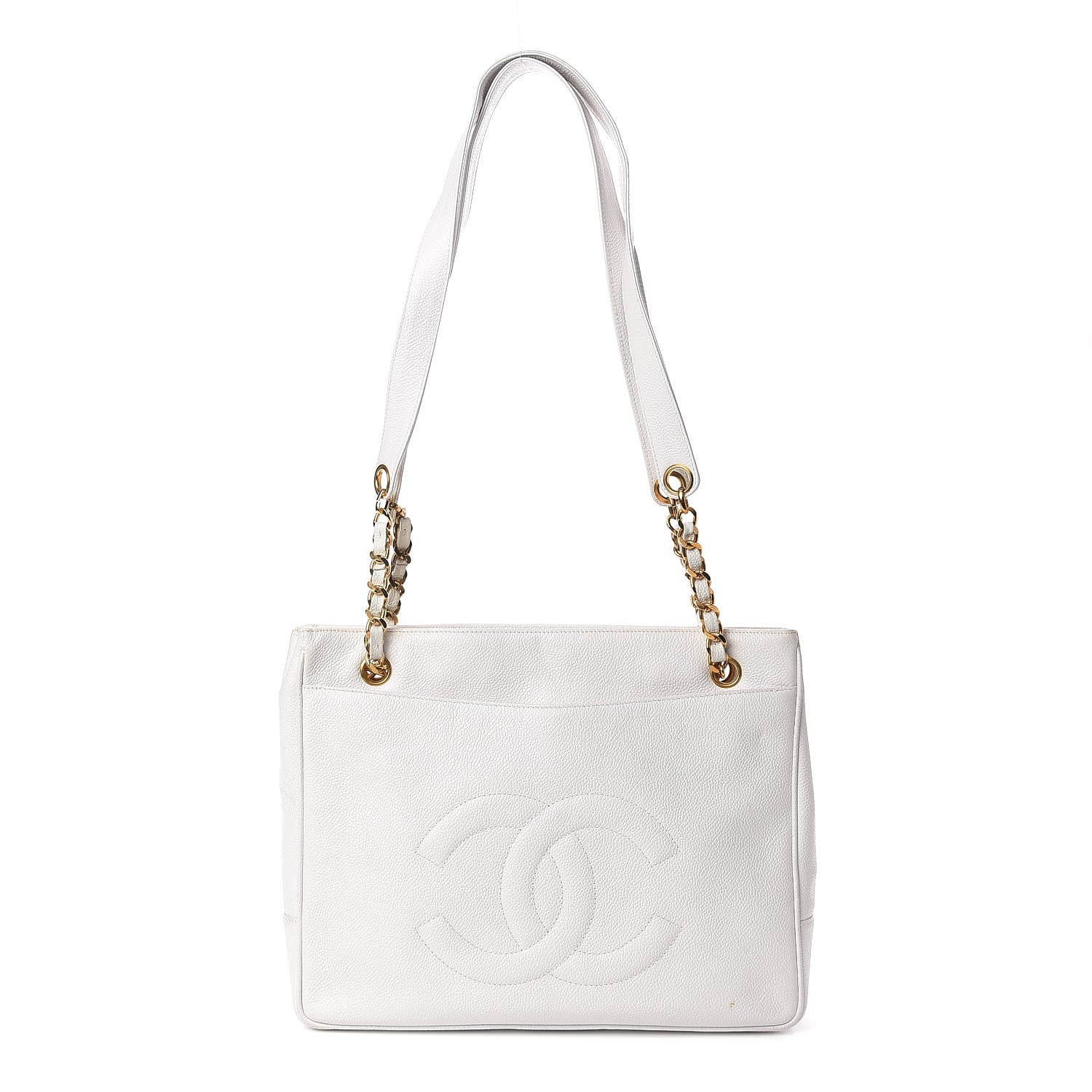 Chanel Caviar CC Timeless Tote White 1 of 19