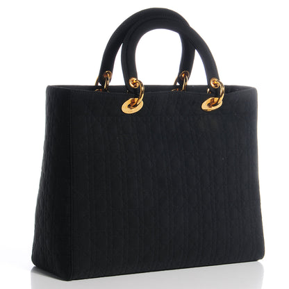 Christian Dior Nylon Cannage Large Lady Dior Black 3 of 8