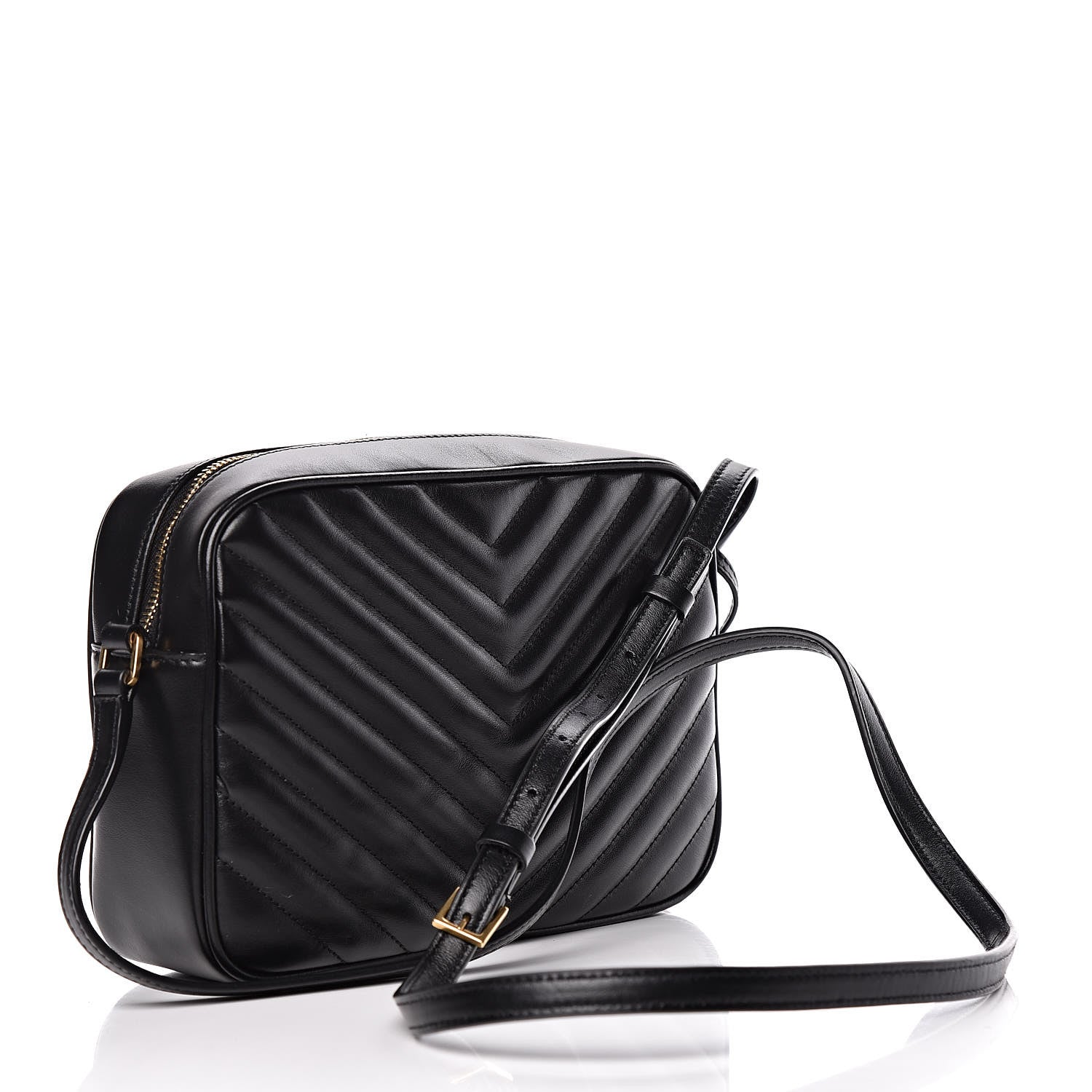 Saint Laurent Calfskin Matelasse Monogram Lou Camera Bag Black 3 of 10