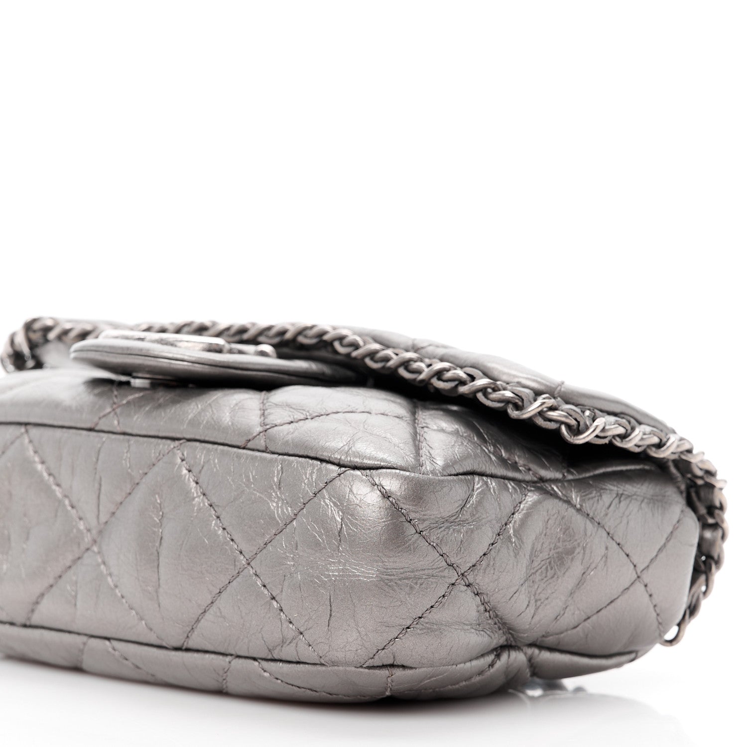 Chanel Metallic Calfskin Mini Chain Me Flap Silver 10 of 12