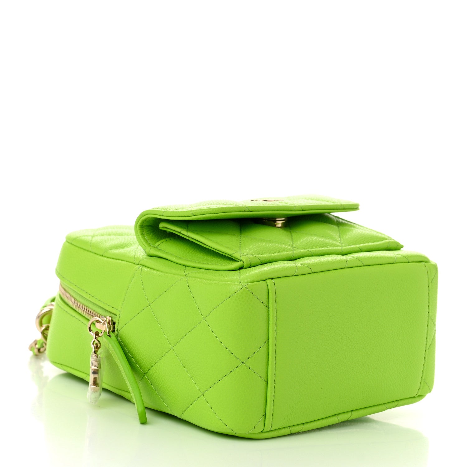 Chanel Caviar Quilted CC Mini Classic Backpack Neon Green 4 of 10