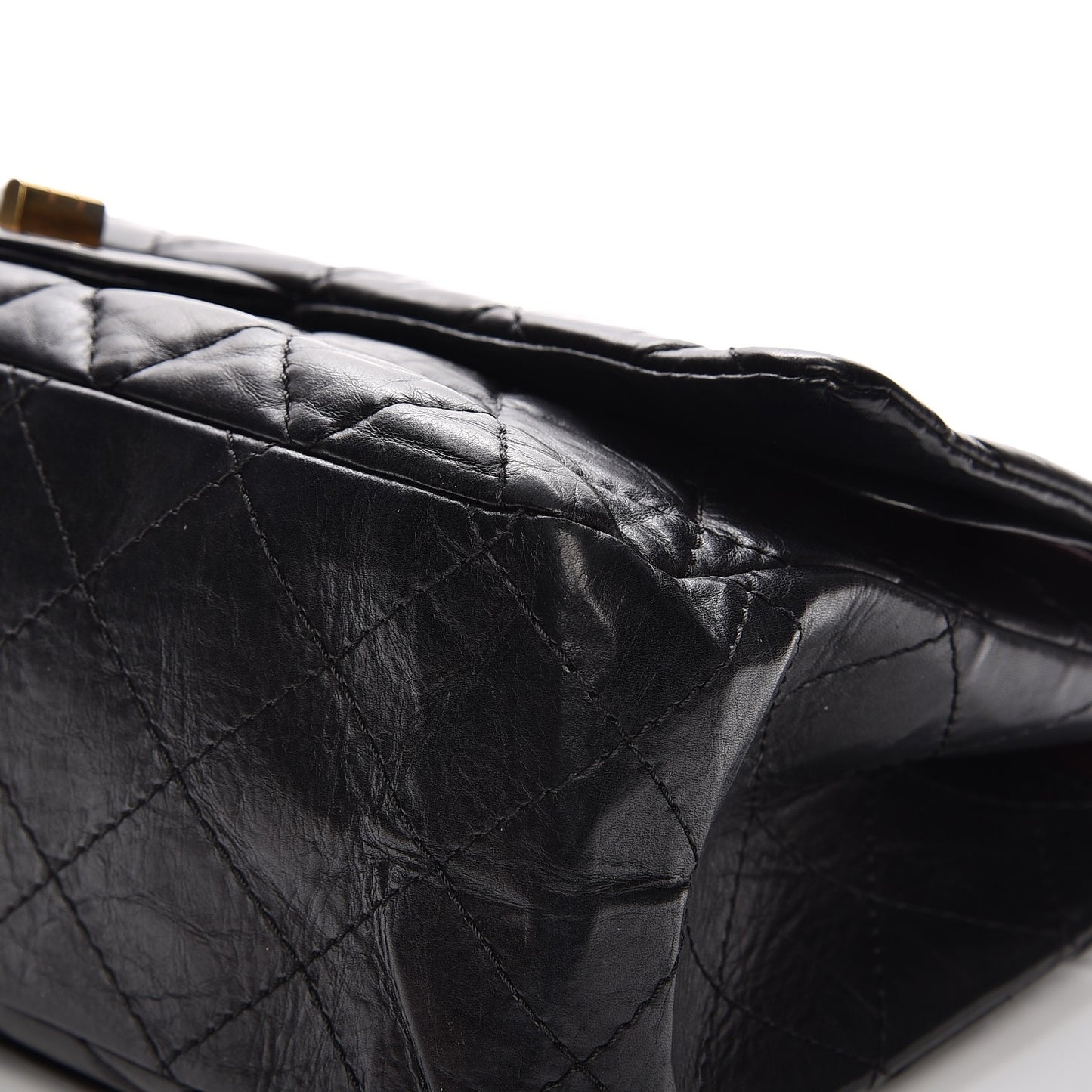 Aged Calfskin Quilted 2.55 Reissue 227 Flap Black