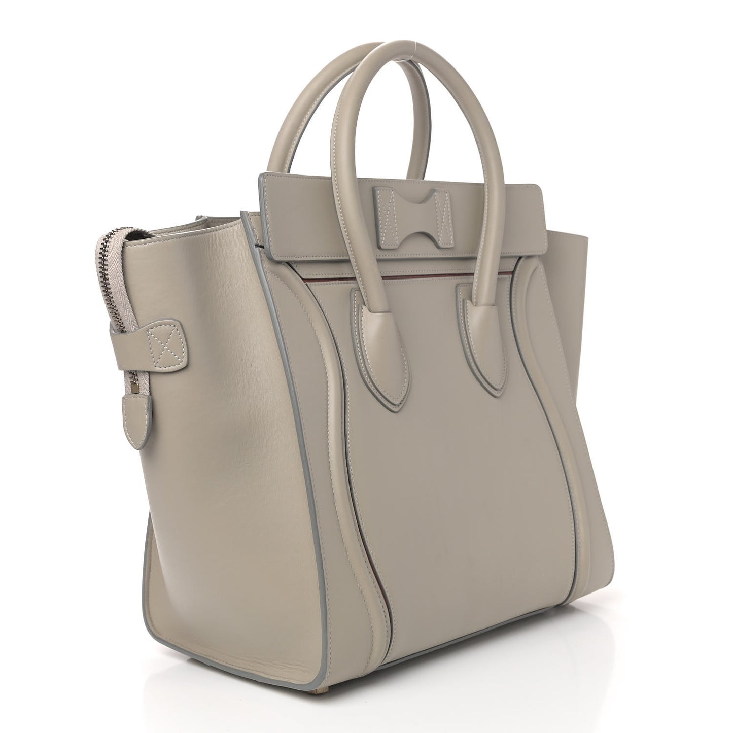 Smooth Calfskin Mini Luggage Light Grey